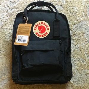 New Fjallraven Kanken Mini in black with tag